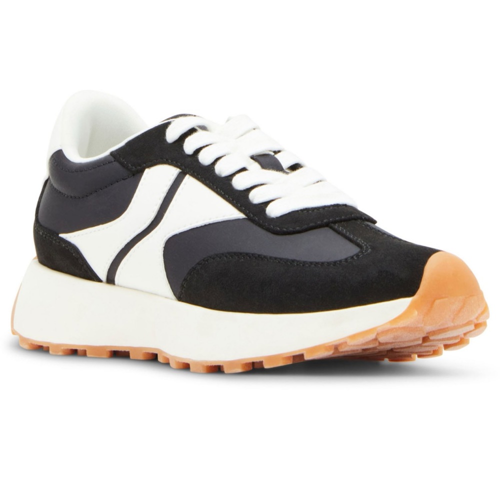 Black and White Sneakers with Gum Sole